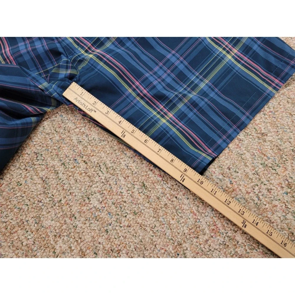 PGA‎ Tour Shorts Mens 36 Blue Plaid Pro Series Golf Performance Athletic Sports